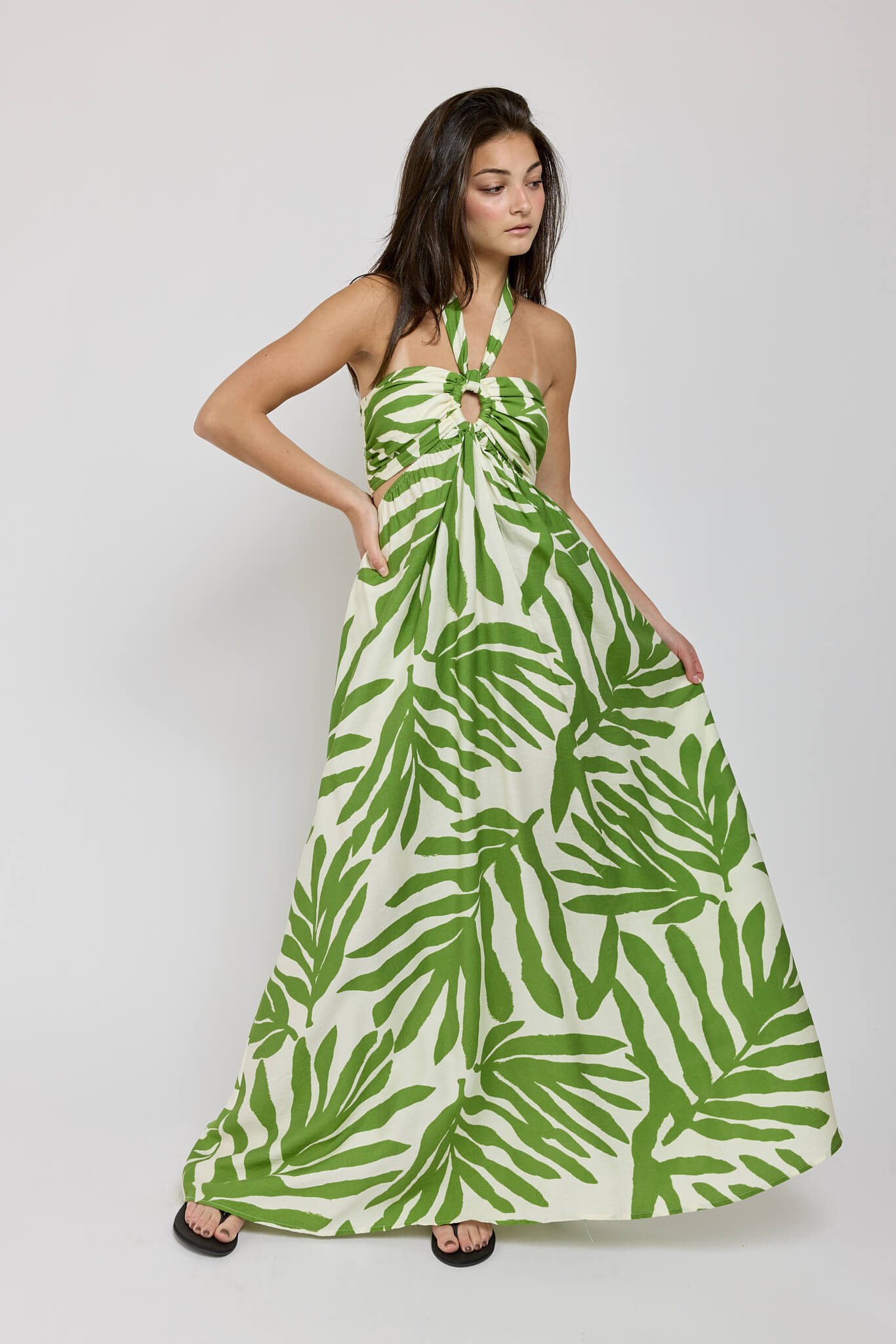 Womens flowy maxi dress with cutouts