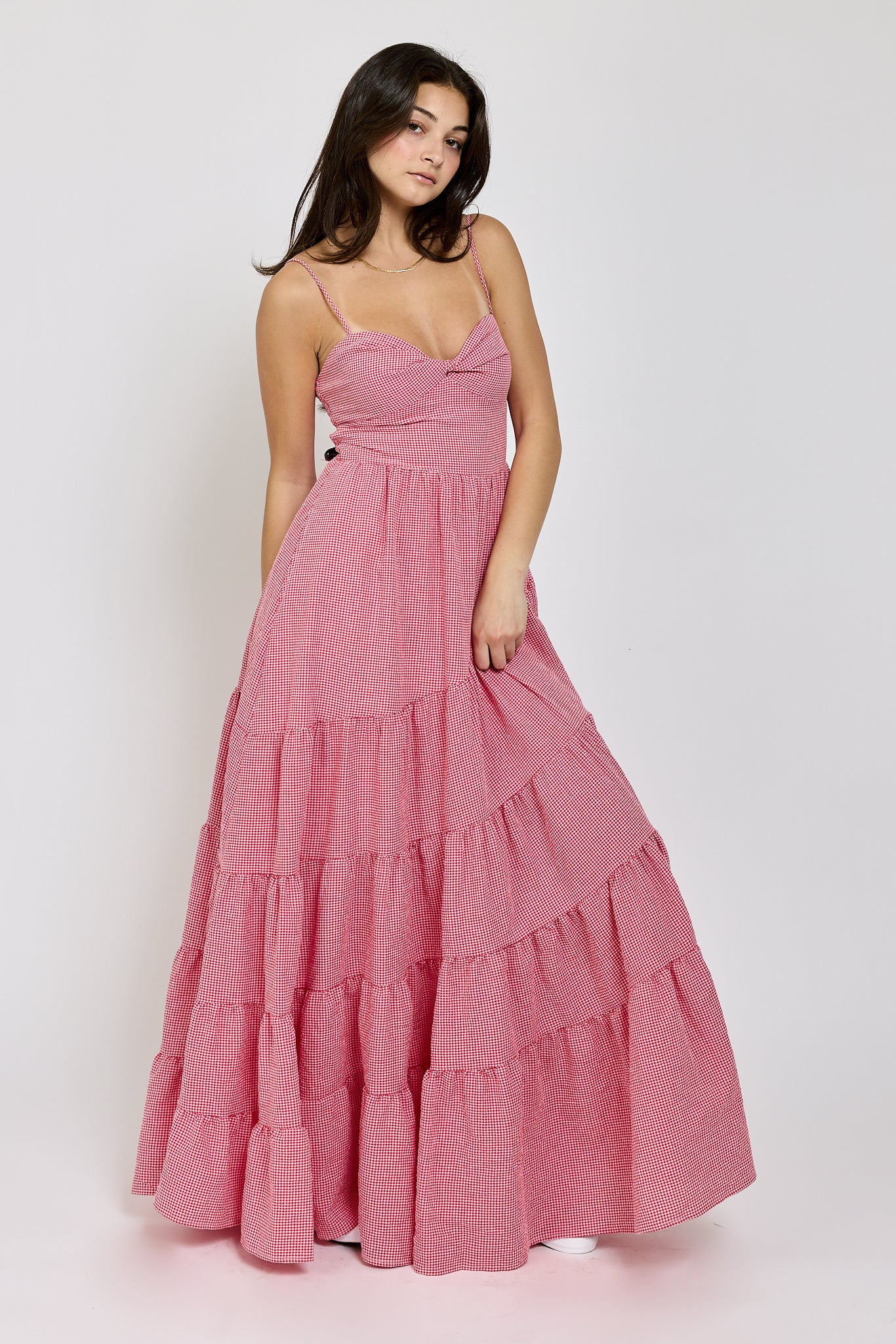 Womens gingham maxi dress