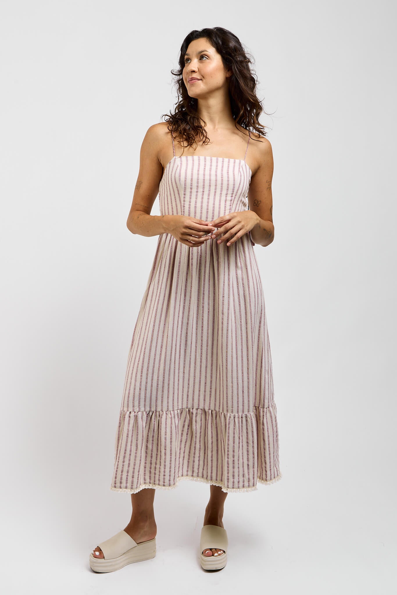 Womens purple striped dress 