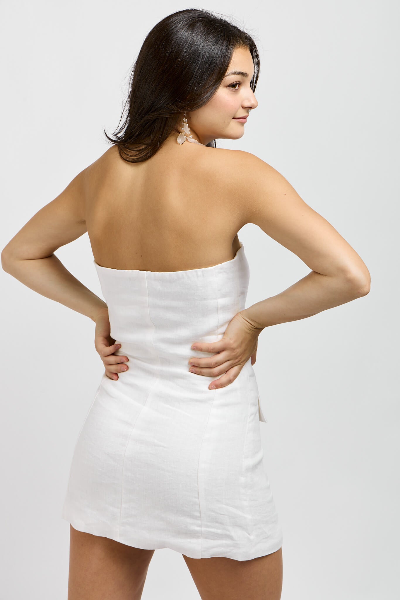 Womens white mini dress