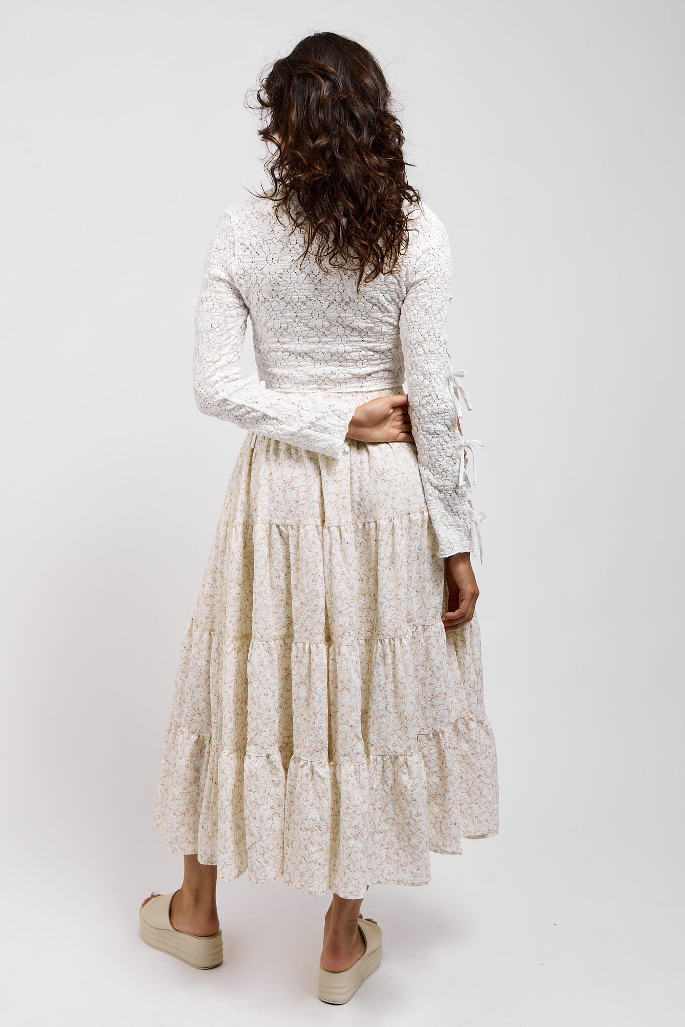 Womens floral print maxi skirt