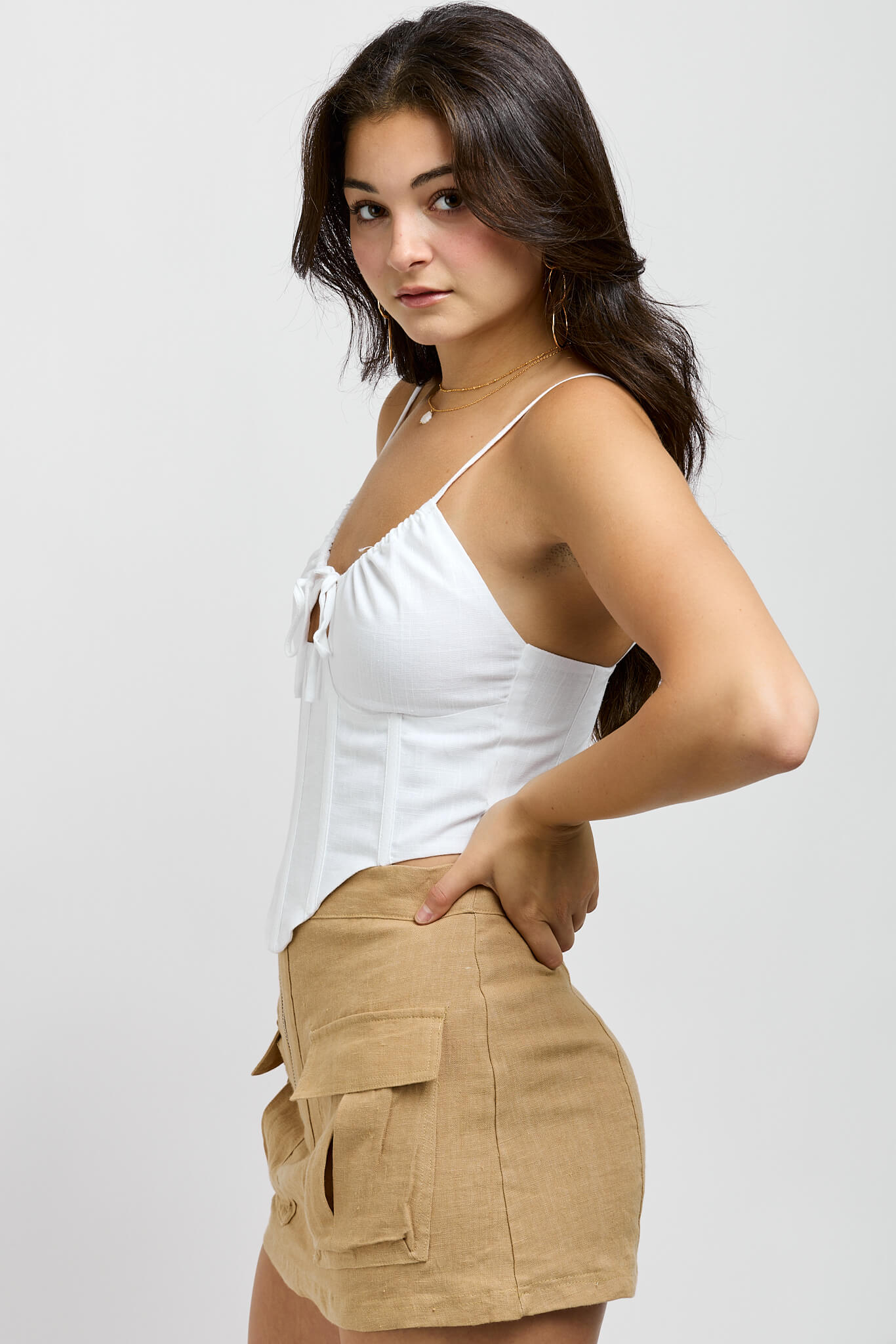 Womens mini skirt with front pockets