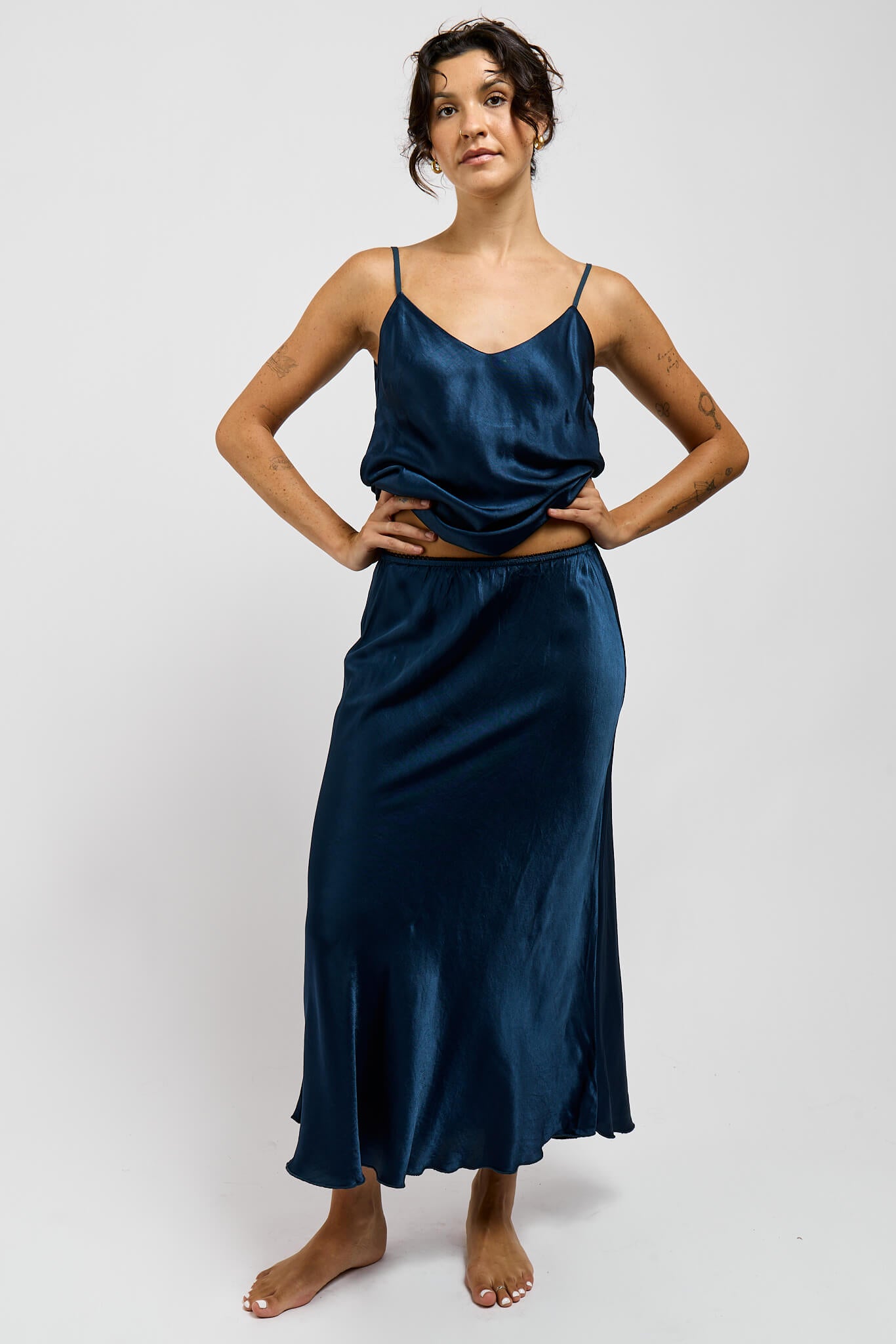 Womens high waisted midi skirt