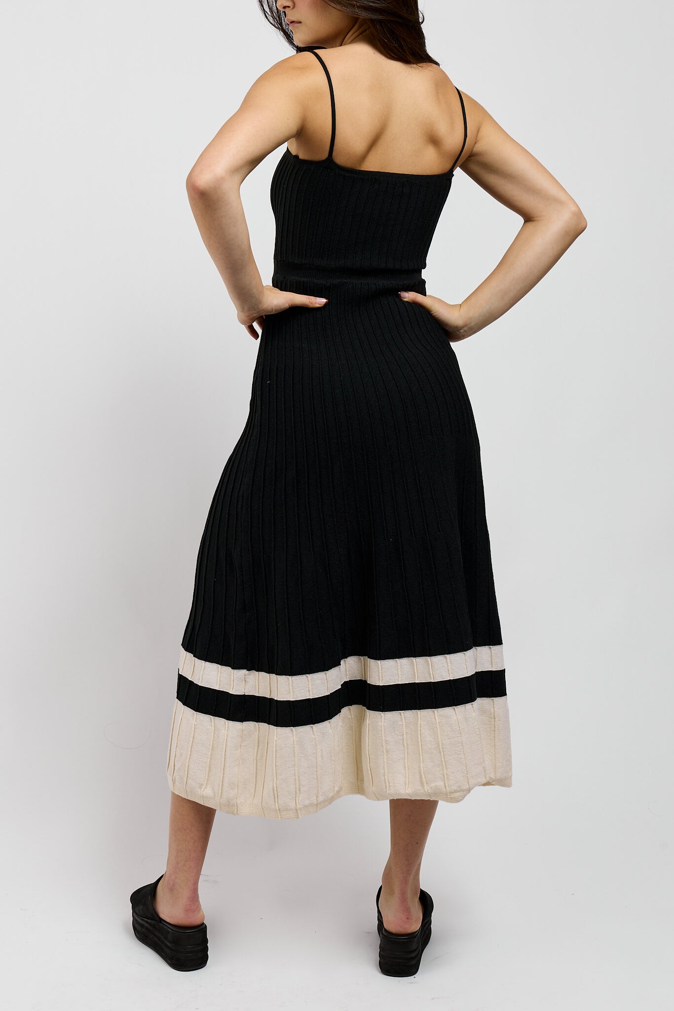 Womens straight back ribbed knit dress 