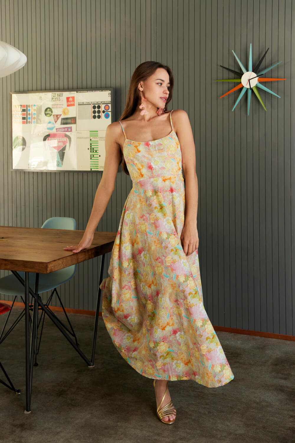 Women's floral printed midi dress