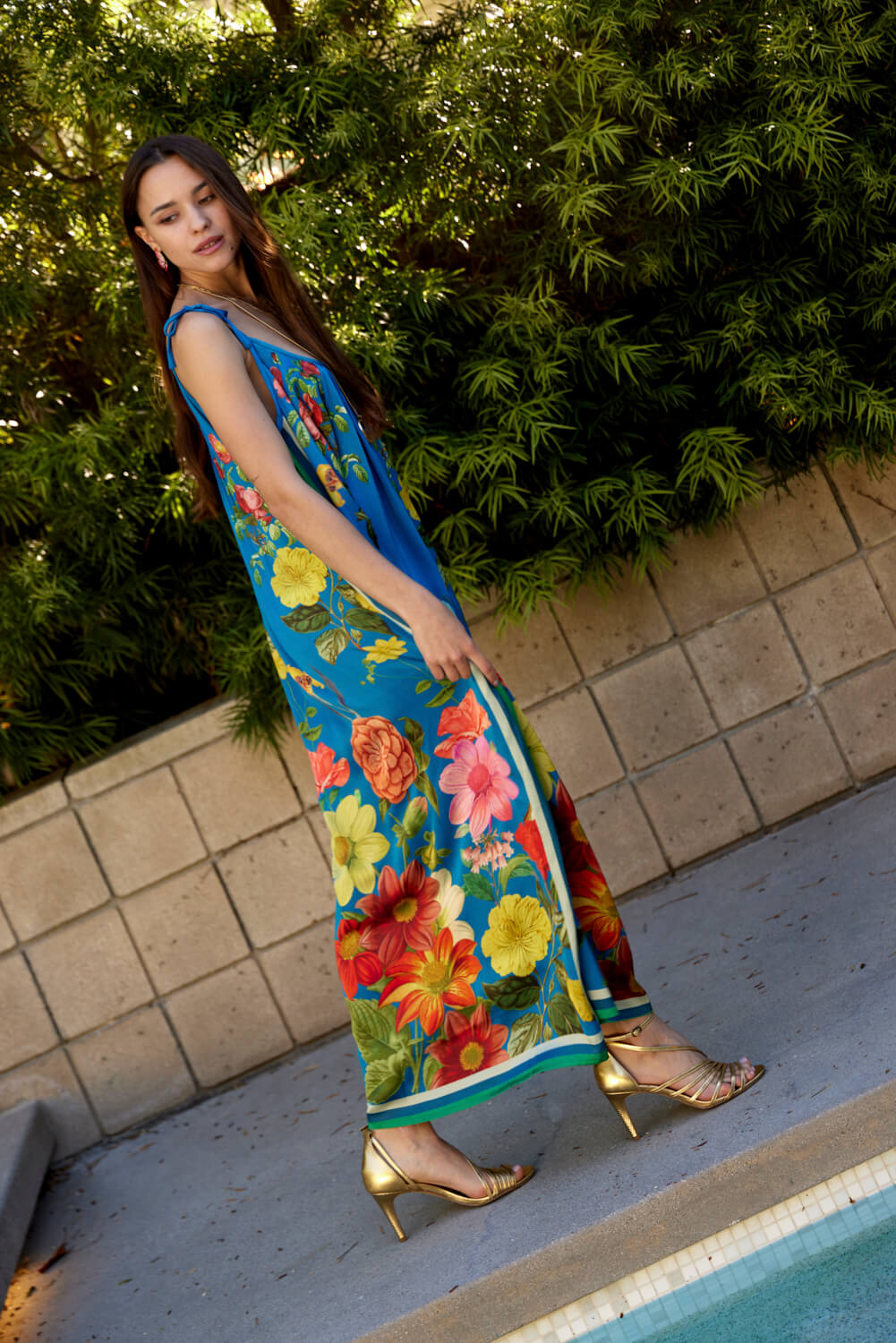 Women's multi colored floral print dress