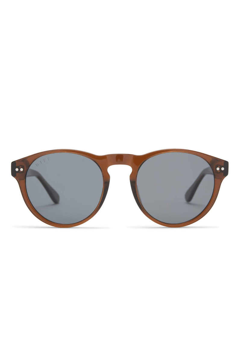 brown and grey sunglasses
