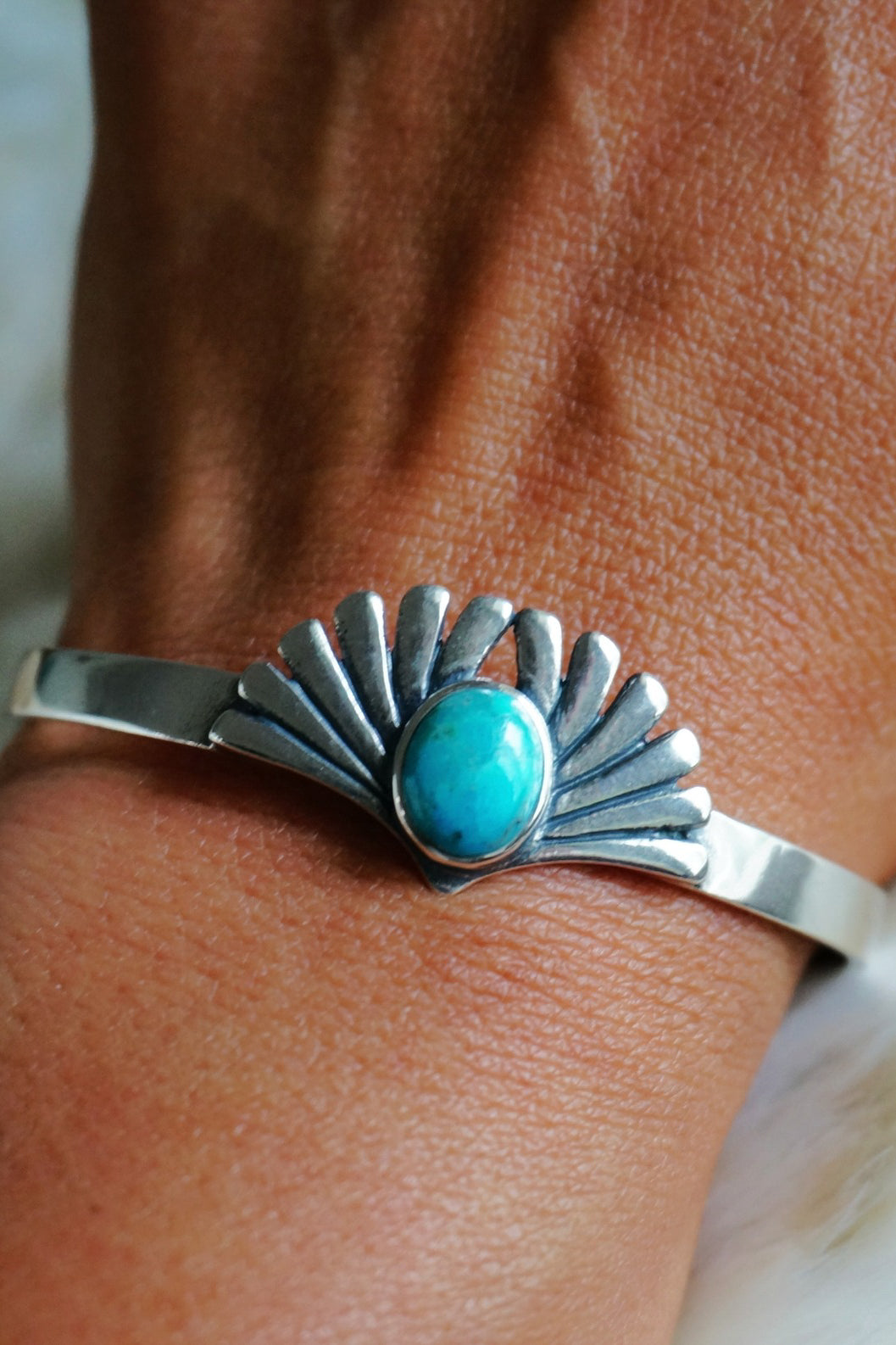 silver turquoise cuff bracelet
