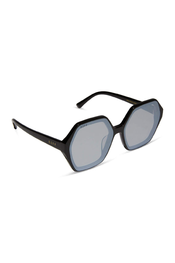 black and grey oversized sunglasses