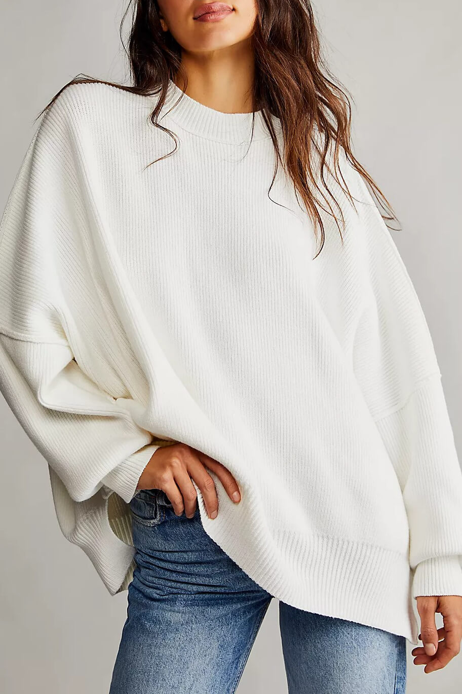 white oversized sweater
