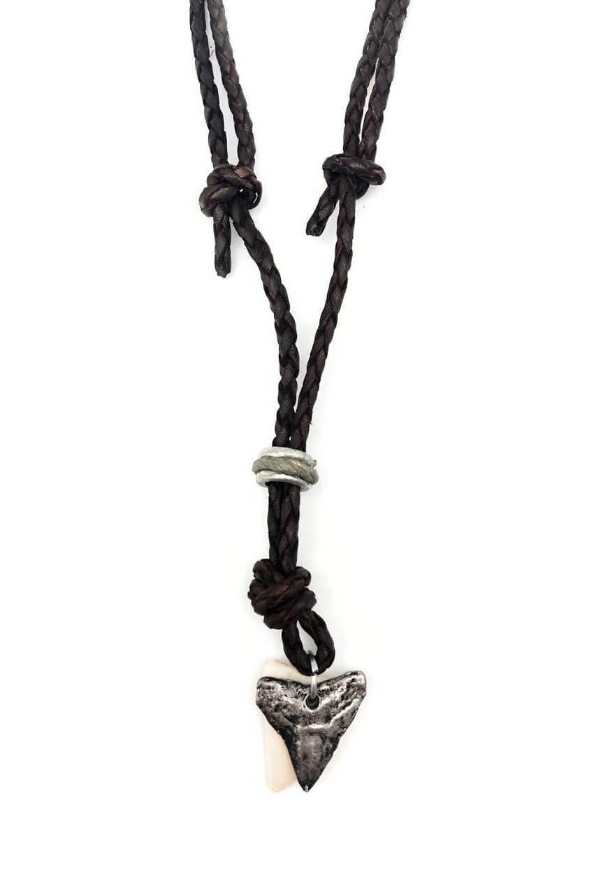 Aadi Shark Tooth Leather Necklace