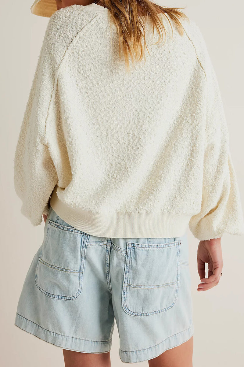 free people cream pullover cozy sweater