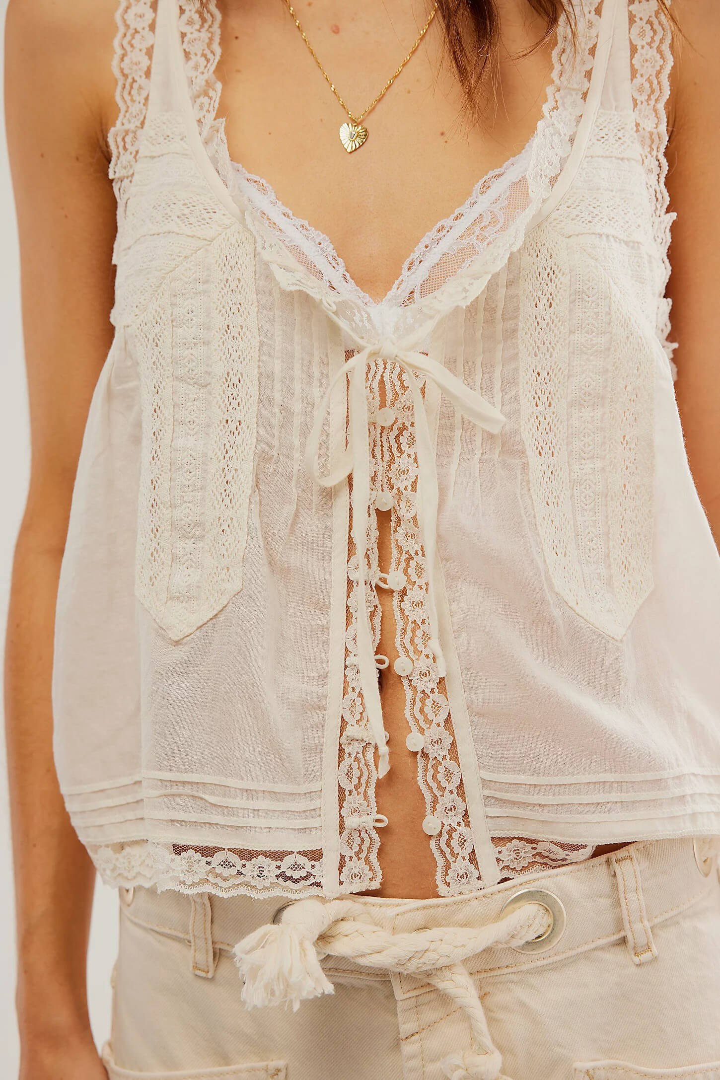 Free People evermore tank in ivory 