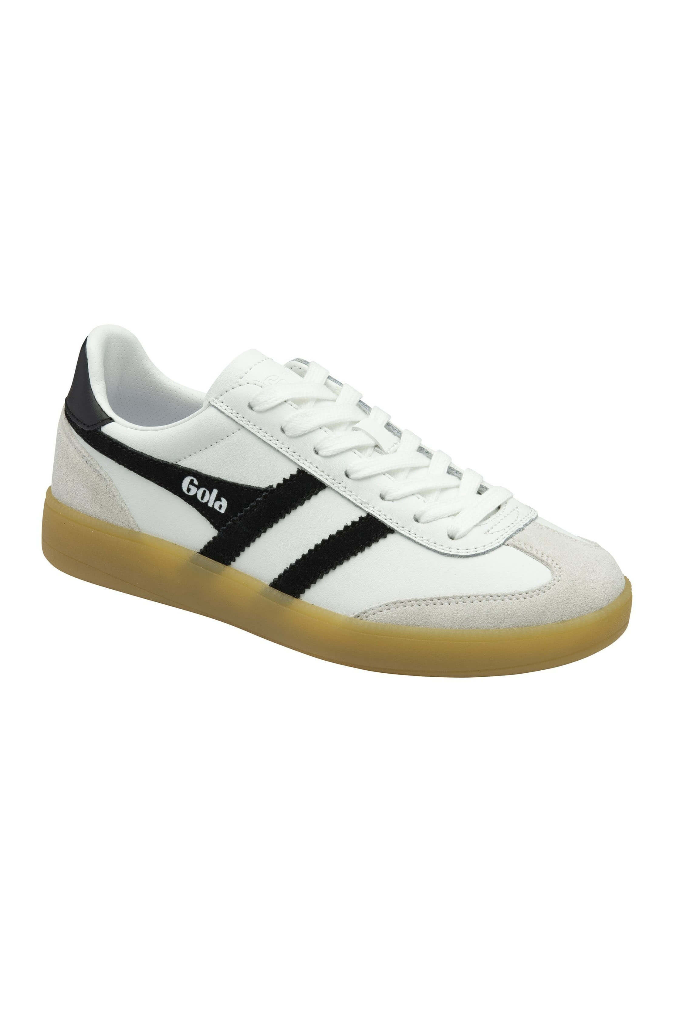 Gola classic viper leather shoes in white black and gum