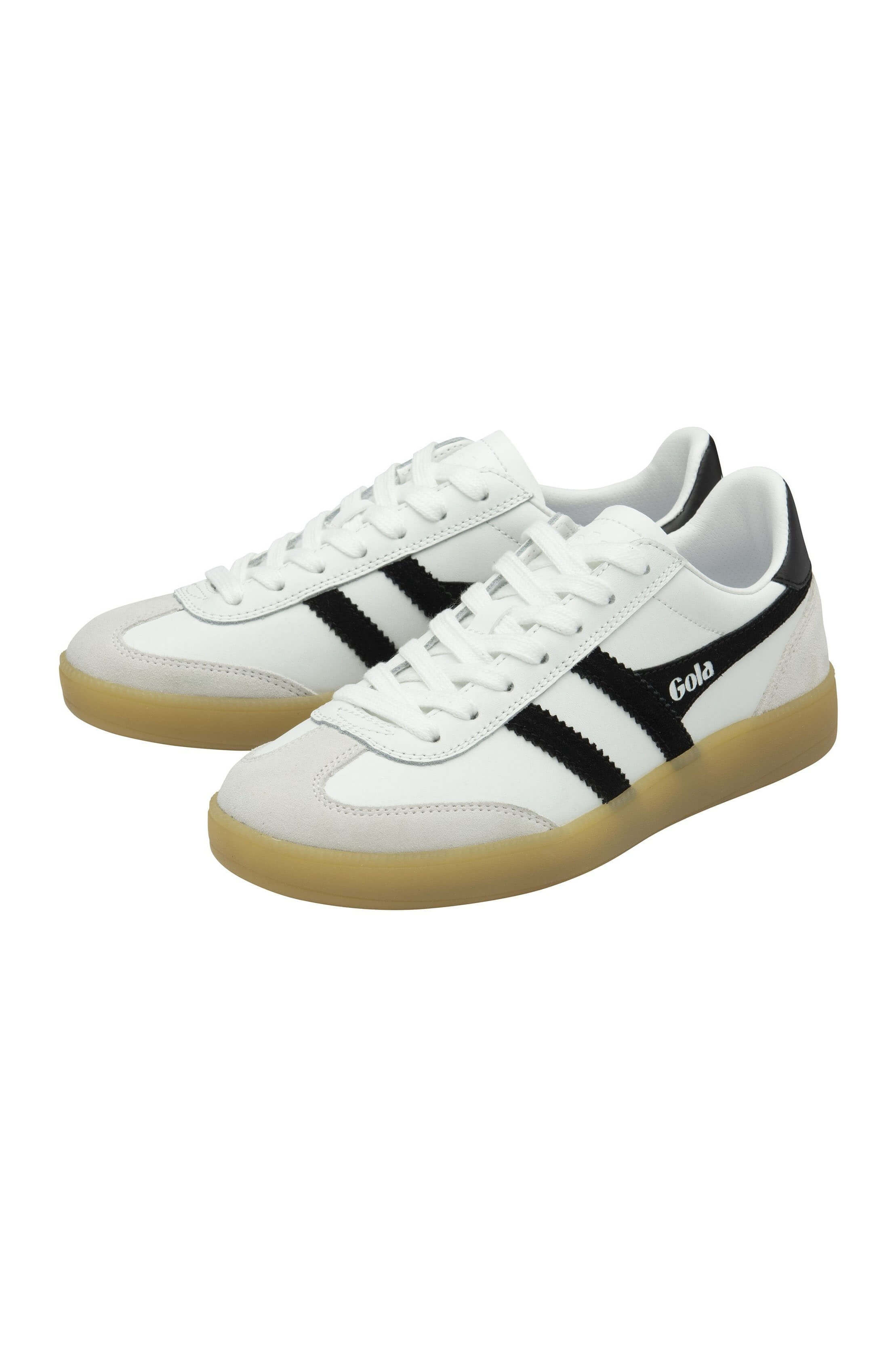 Gola classic viper leather shoes in white black and gum