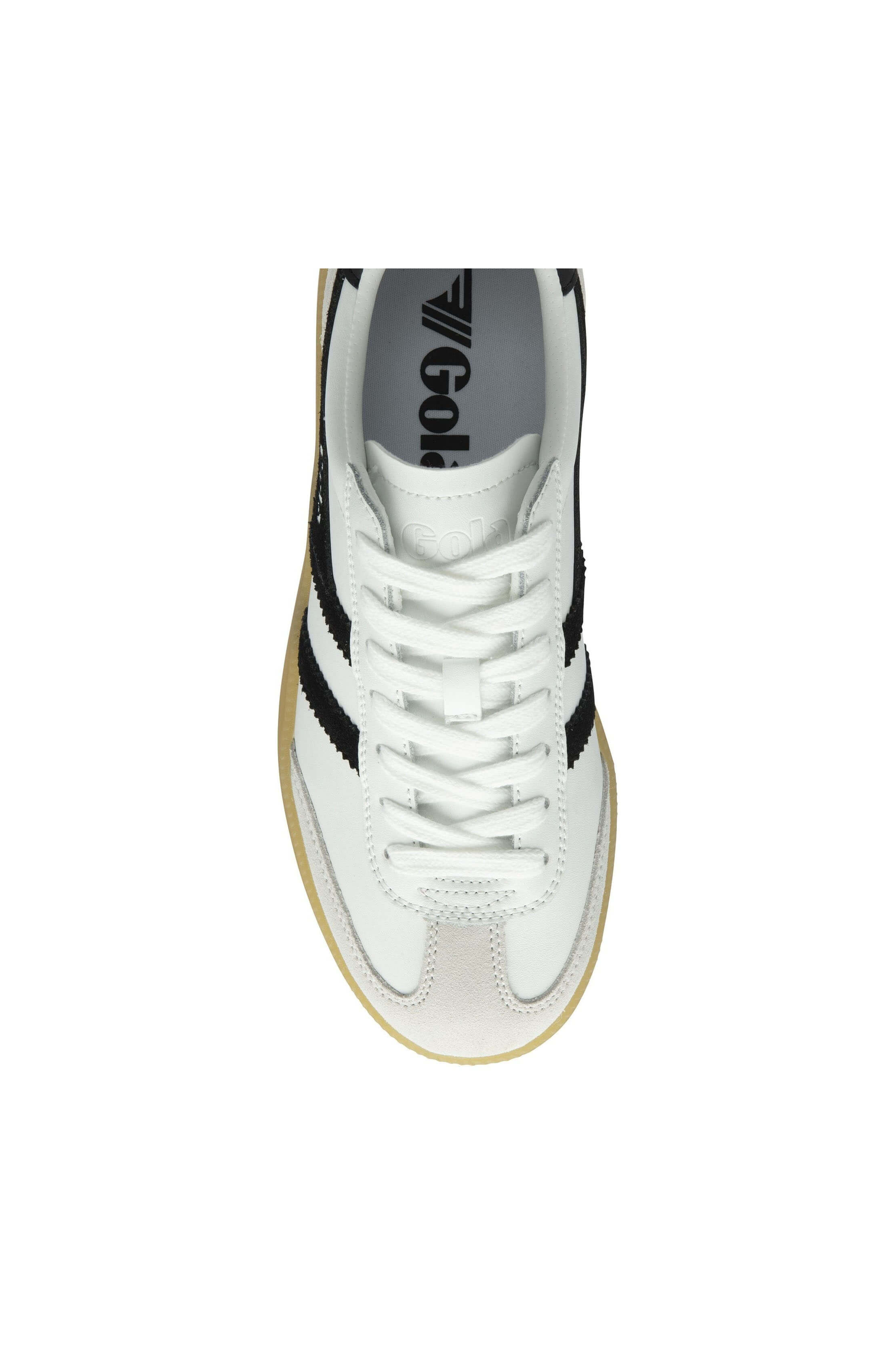 Gola classic viper leather shoes in white black and gum