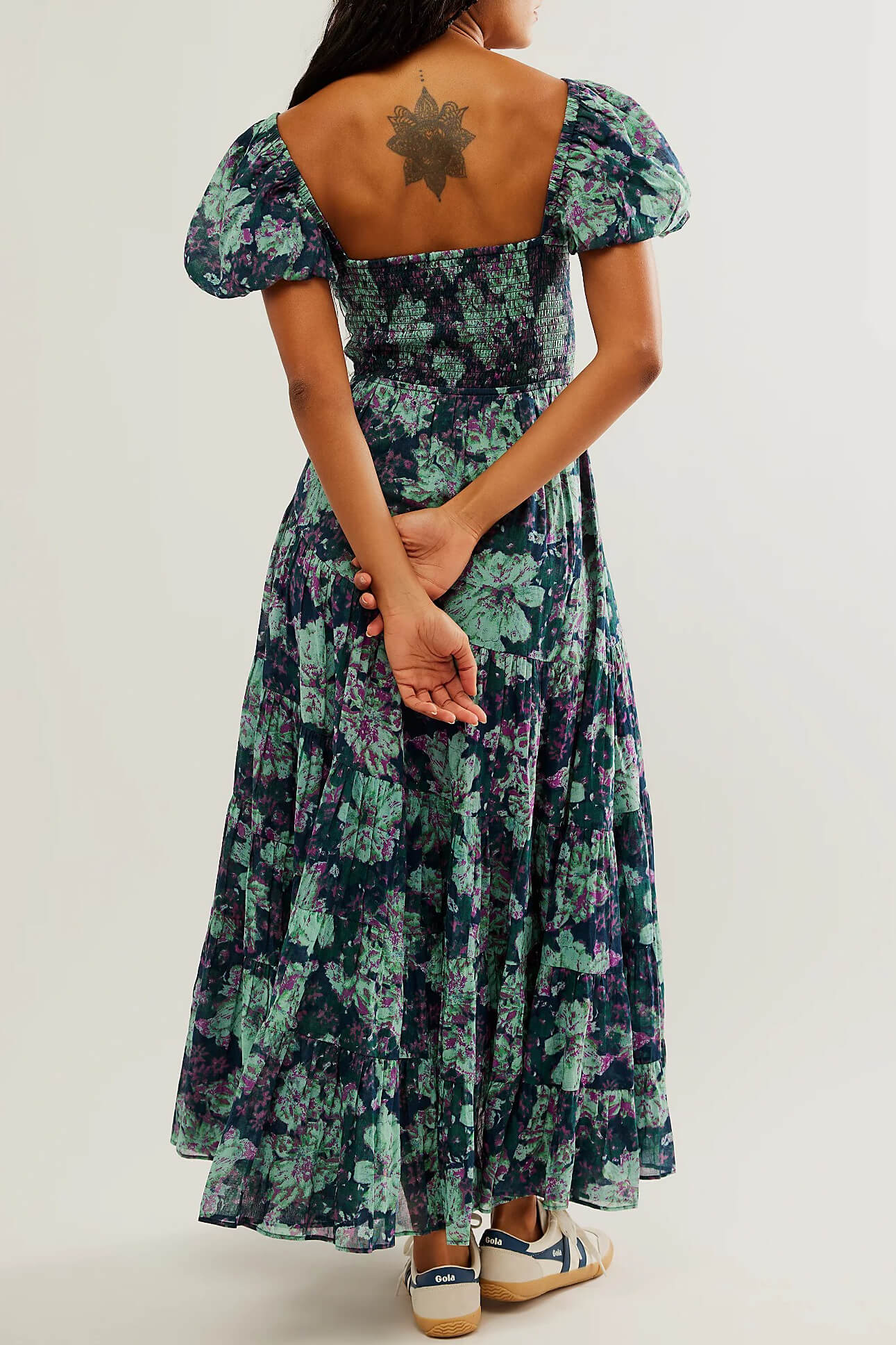 emerald floral maxi dress