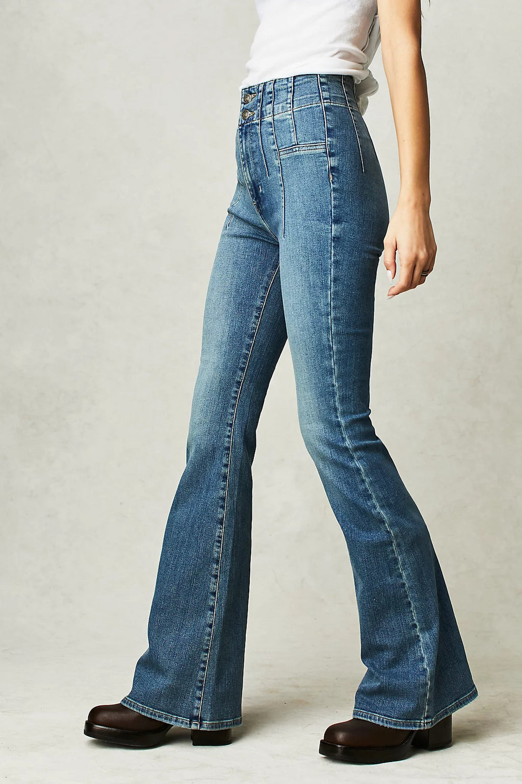 Free People We The Free Just Float On Flare Jeans Smoke Stack 25