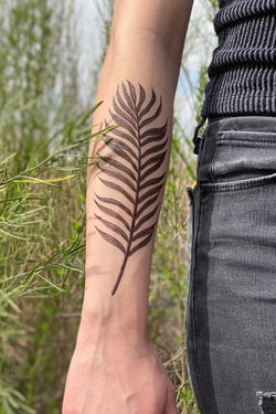 palm leaf tattoo nature tats