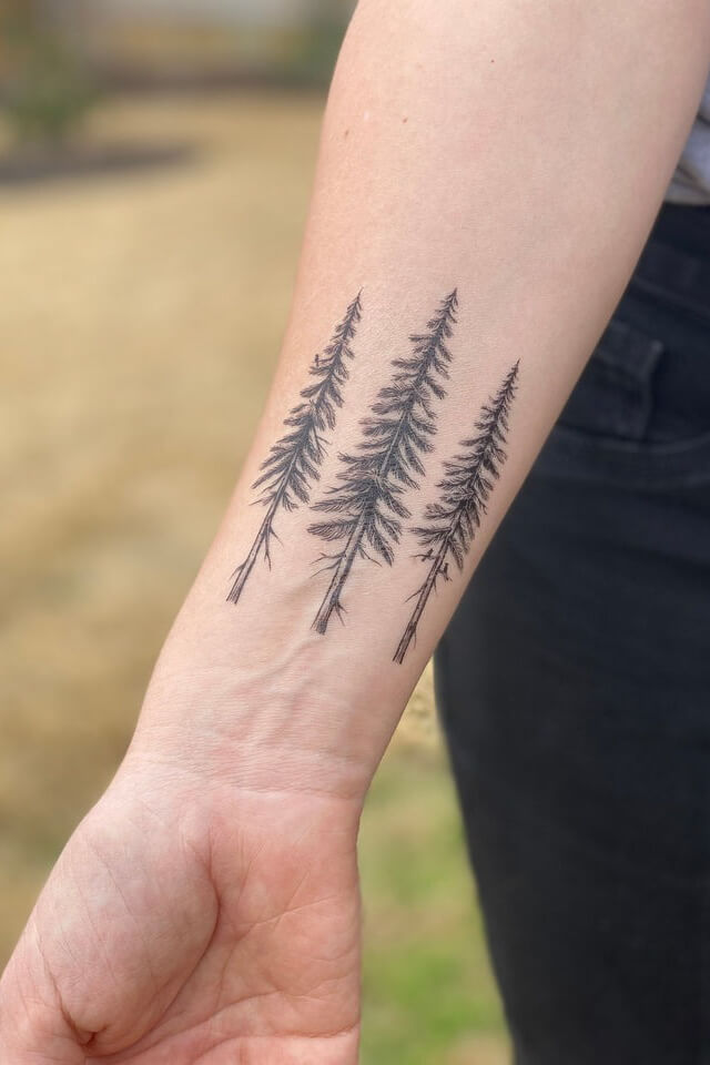 pine tree temporary tattoo
