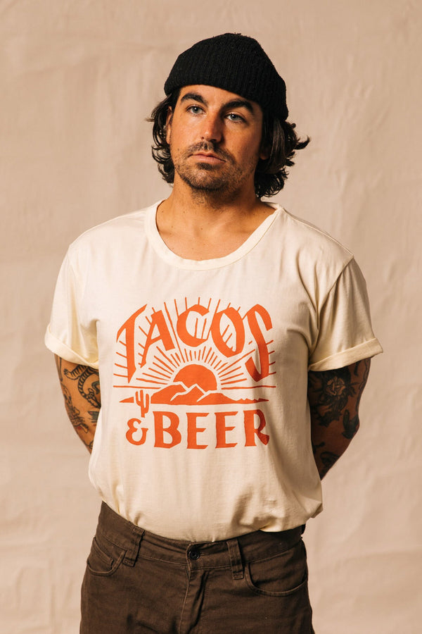 pyknic tacos and beer cotton t shirt for men