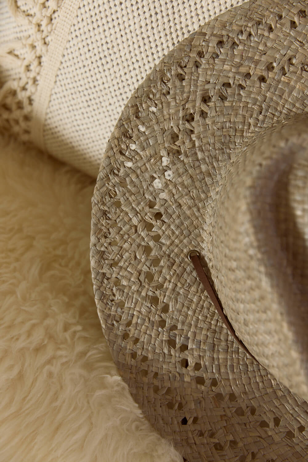 Wyeth grey straw hat