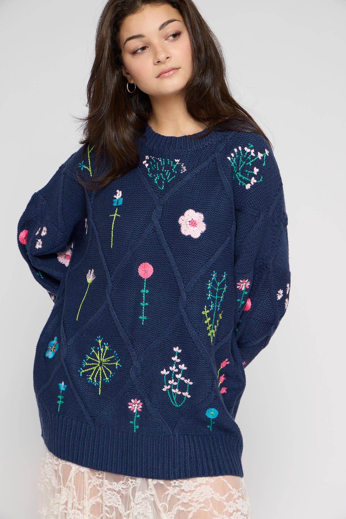 Womens navy blue sweater