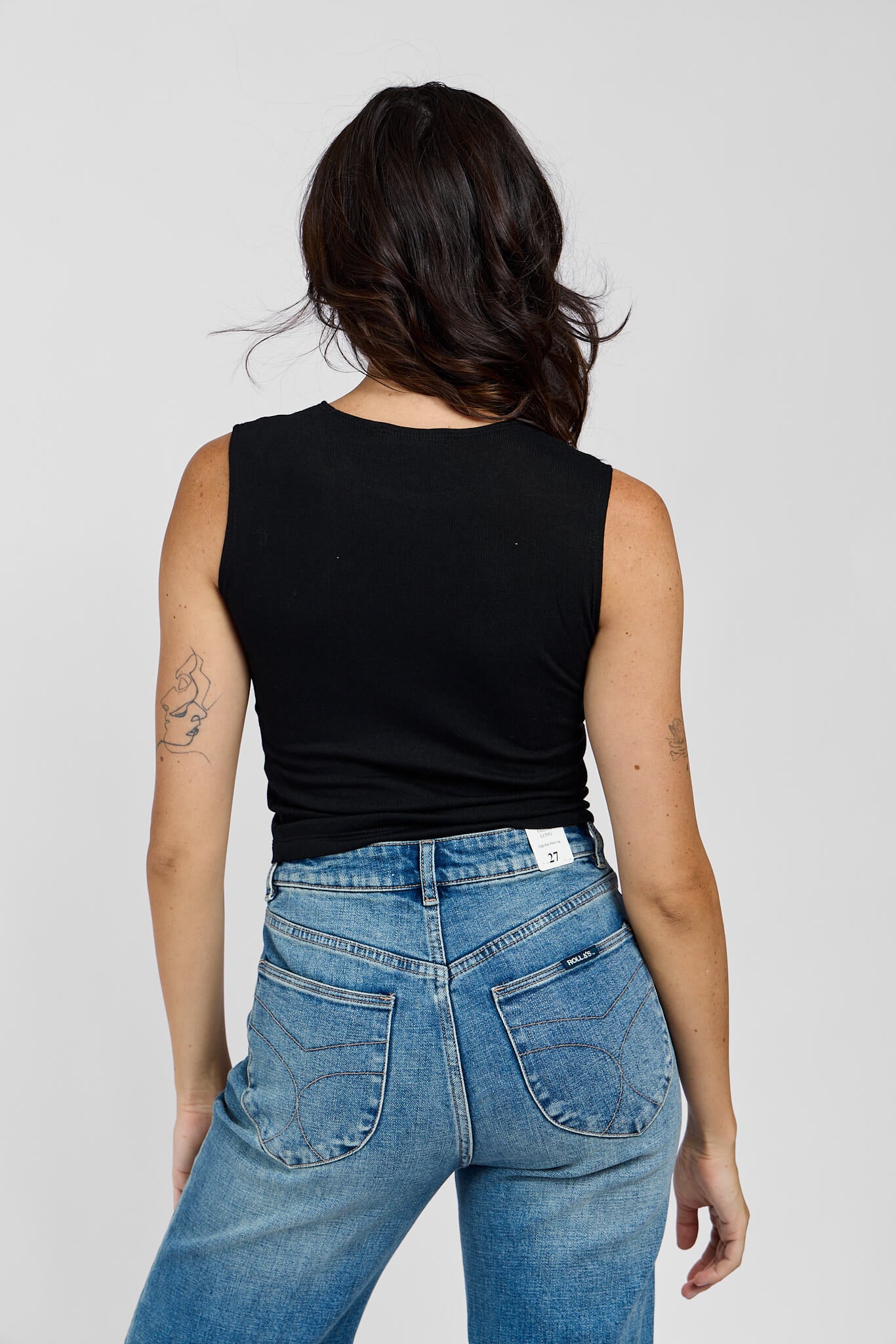 Womens black sleeveless tank