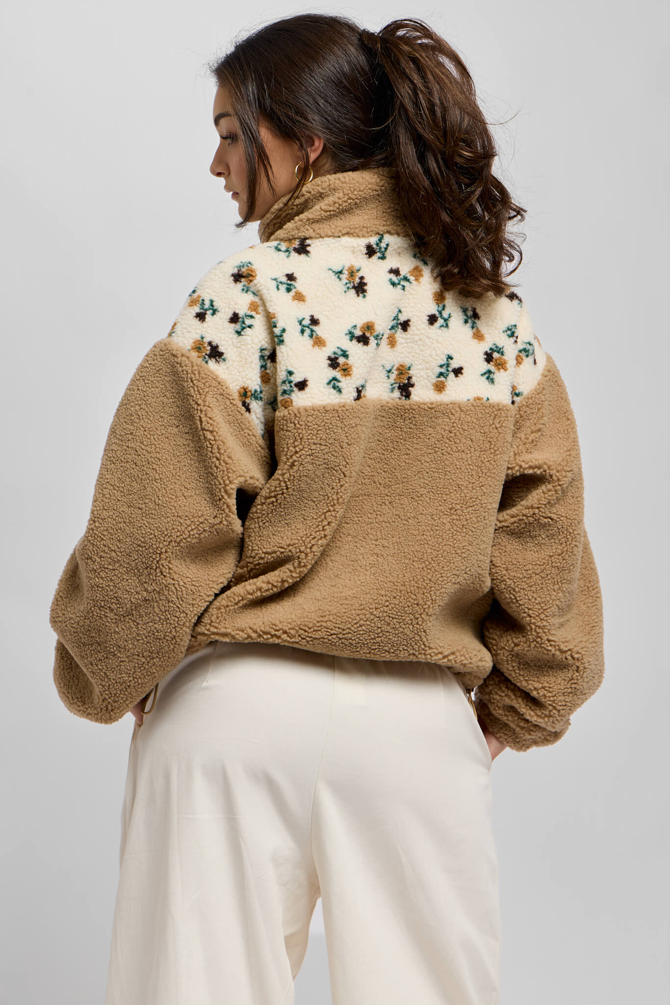 Womens soft brown sherpa sweater