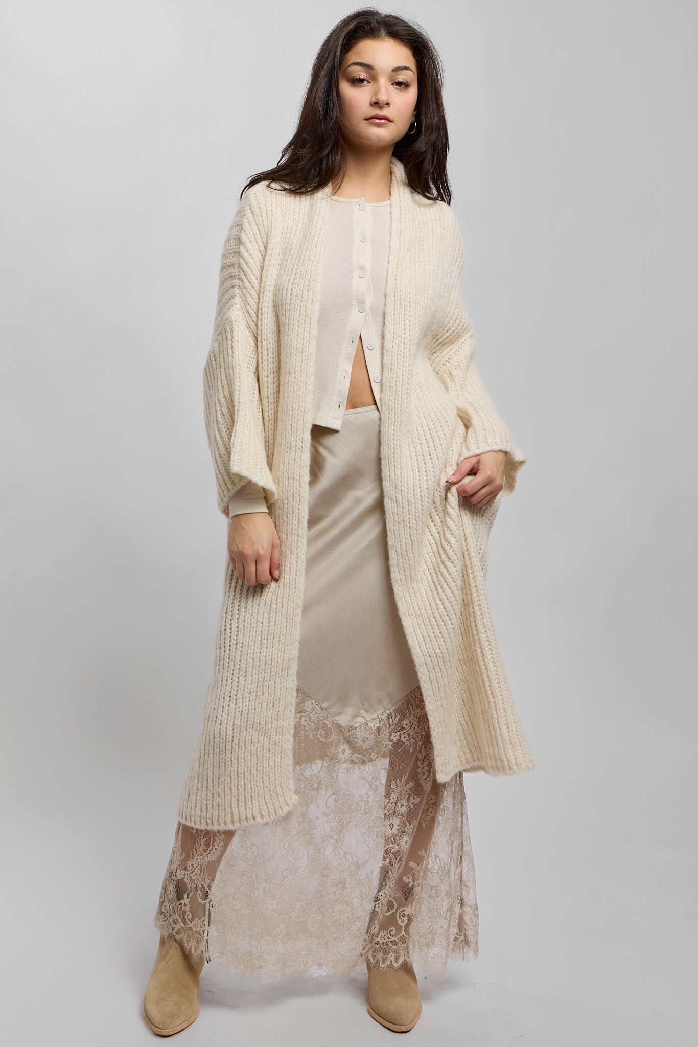 Womens long knit duster