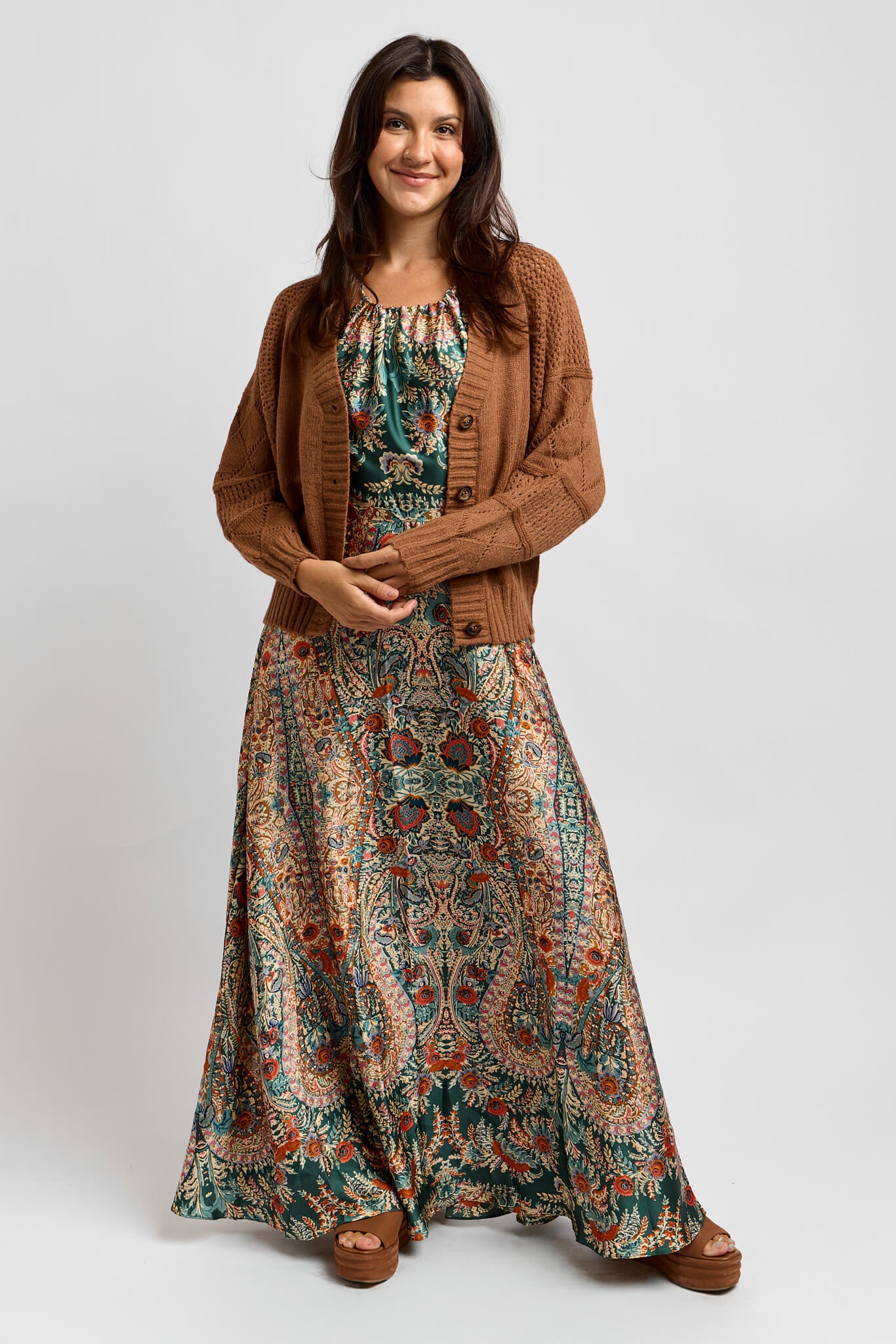 Womens paisey print maxi dress
