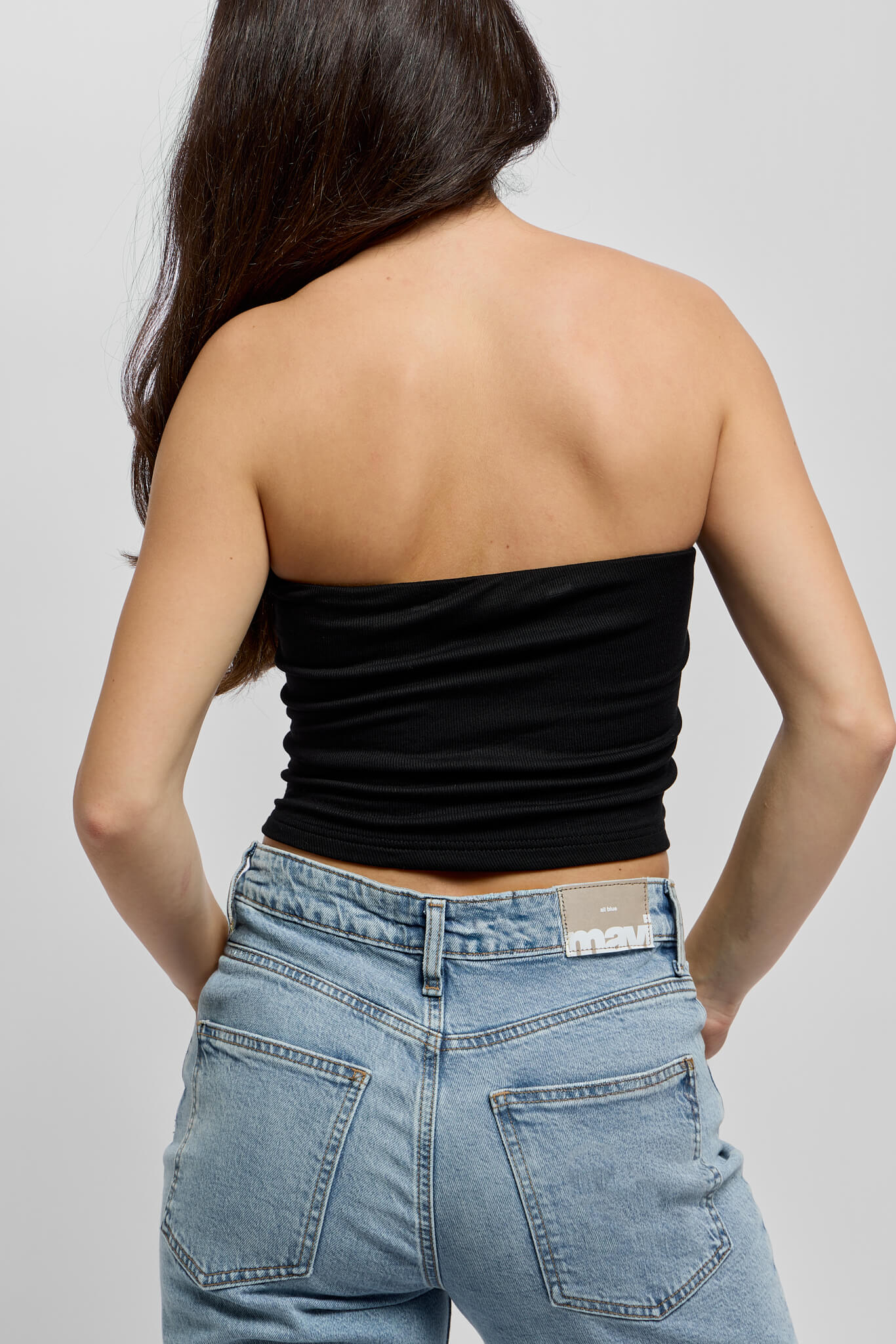Womens basic black tube top