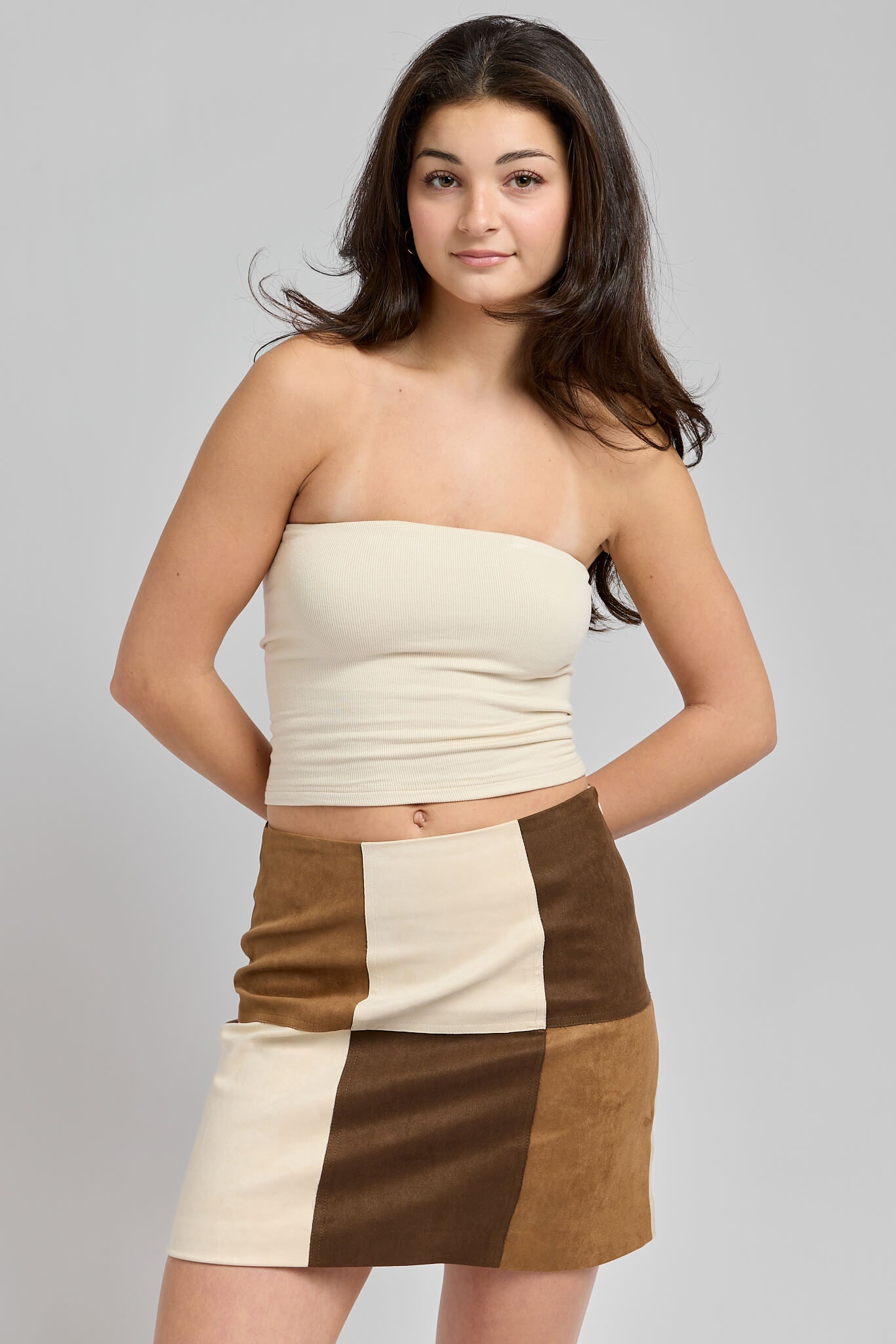 Womens light colored stretchy tube top