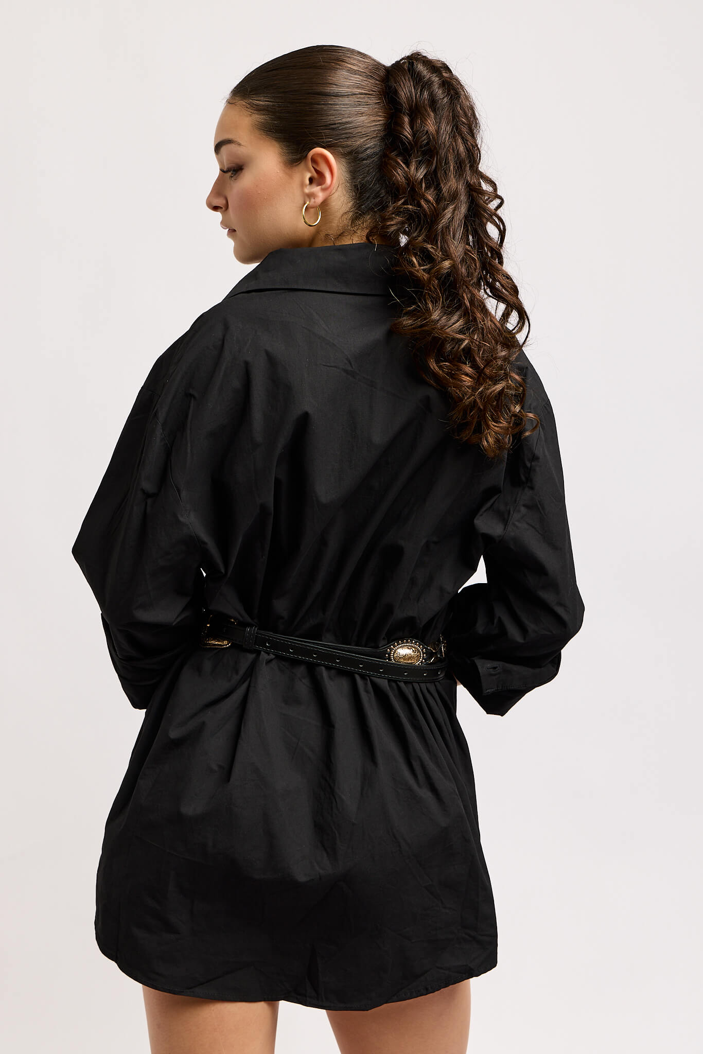 Womens collared long buttonup top
