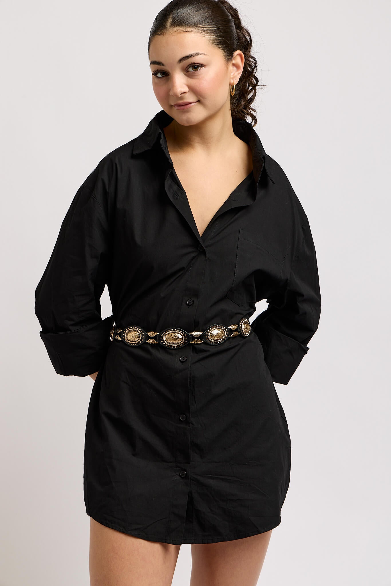 Womens front buttonup tunic top