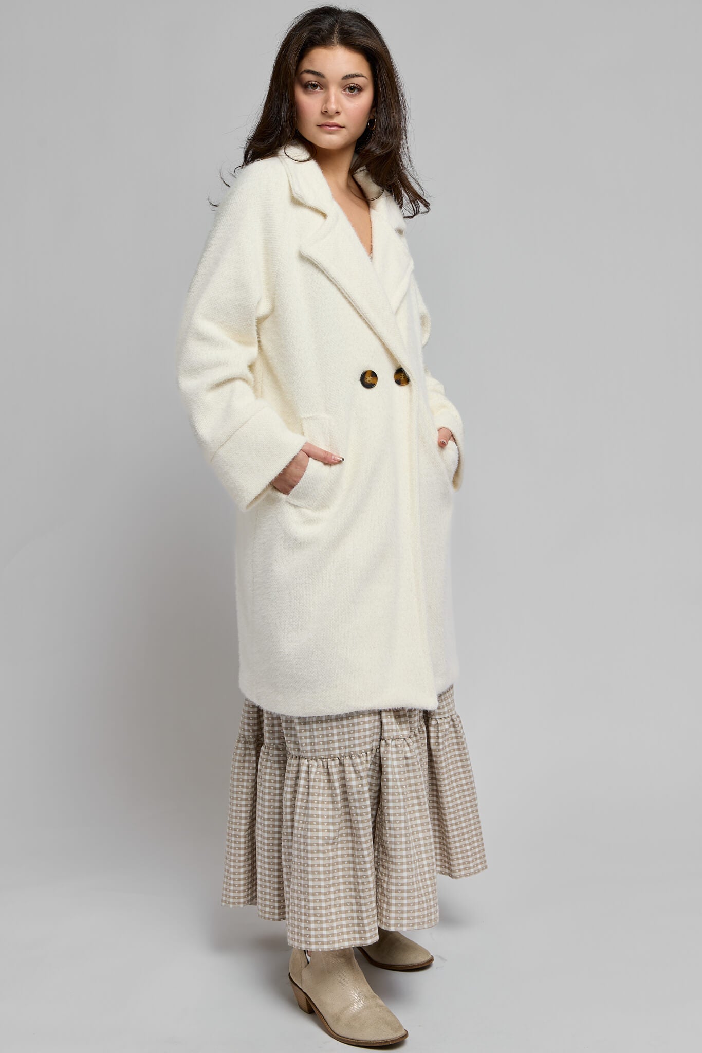 Womens fuzzy long coat