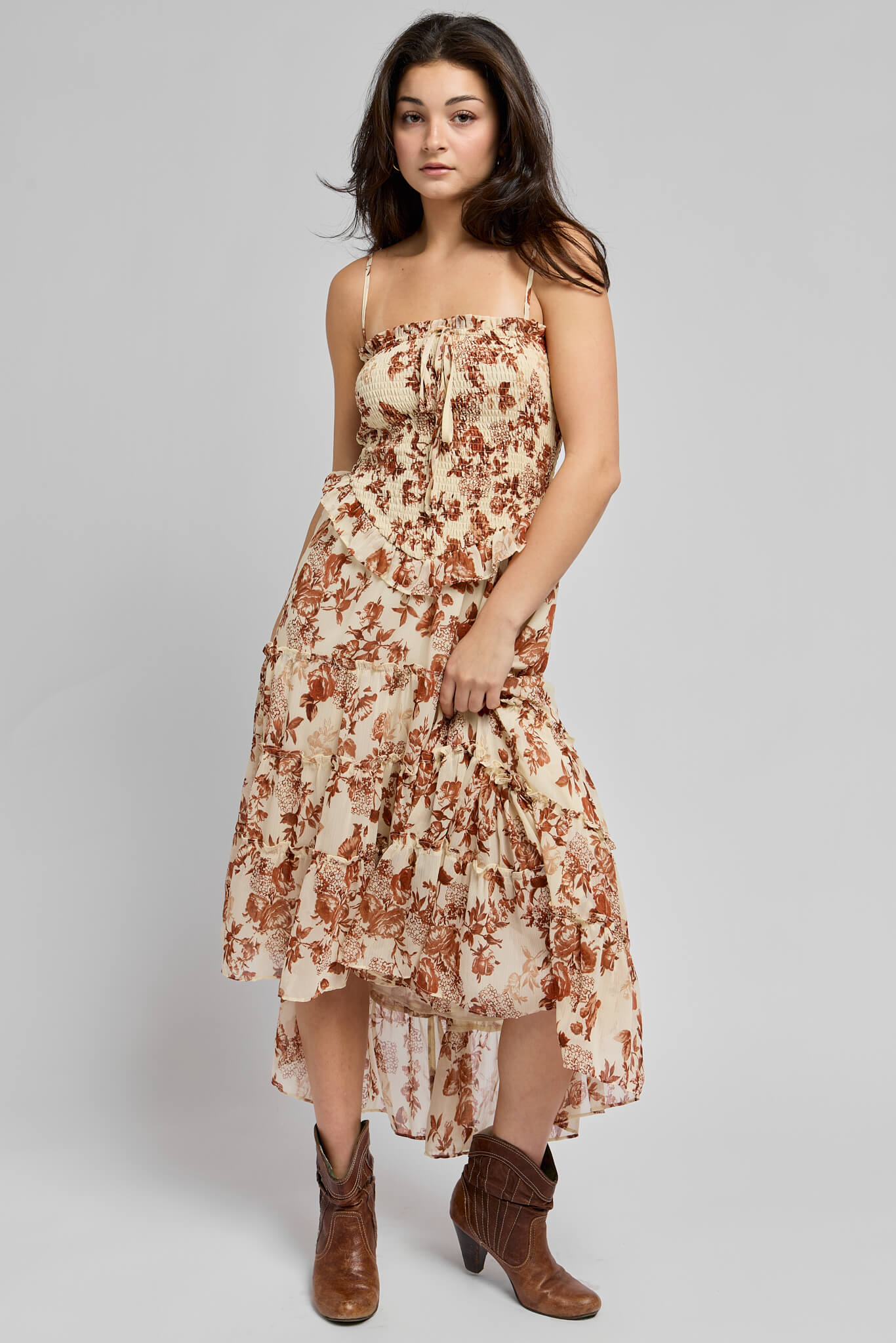 Womens neutral tones midi dress