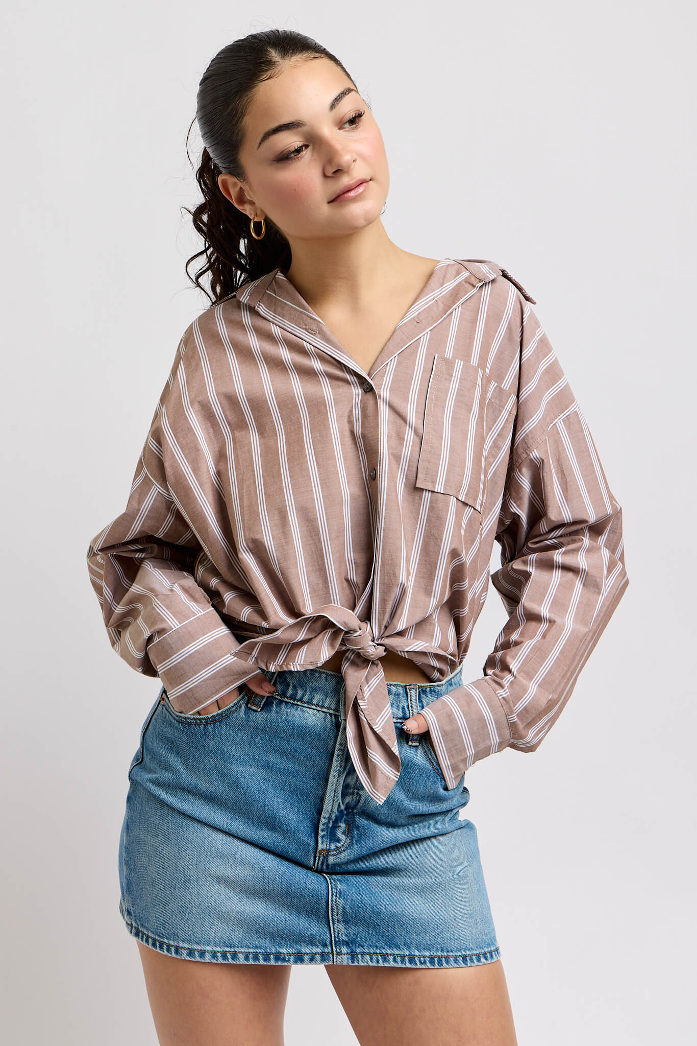 Womens cuffed long sleeve top