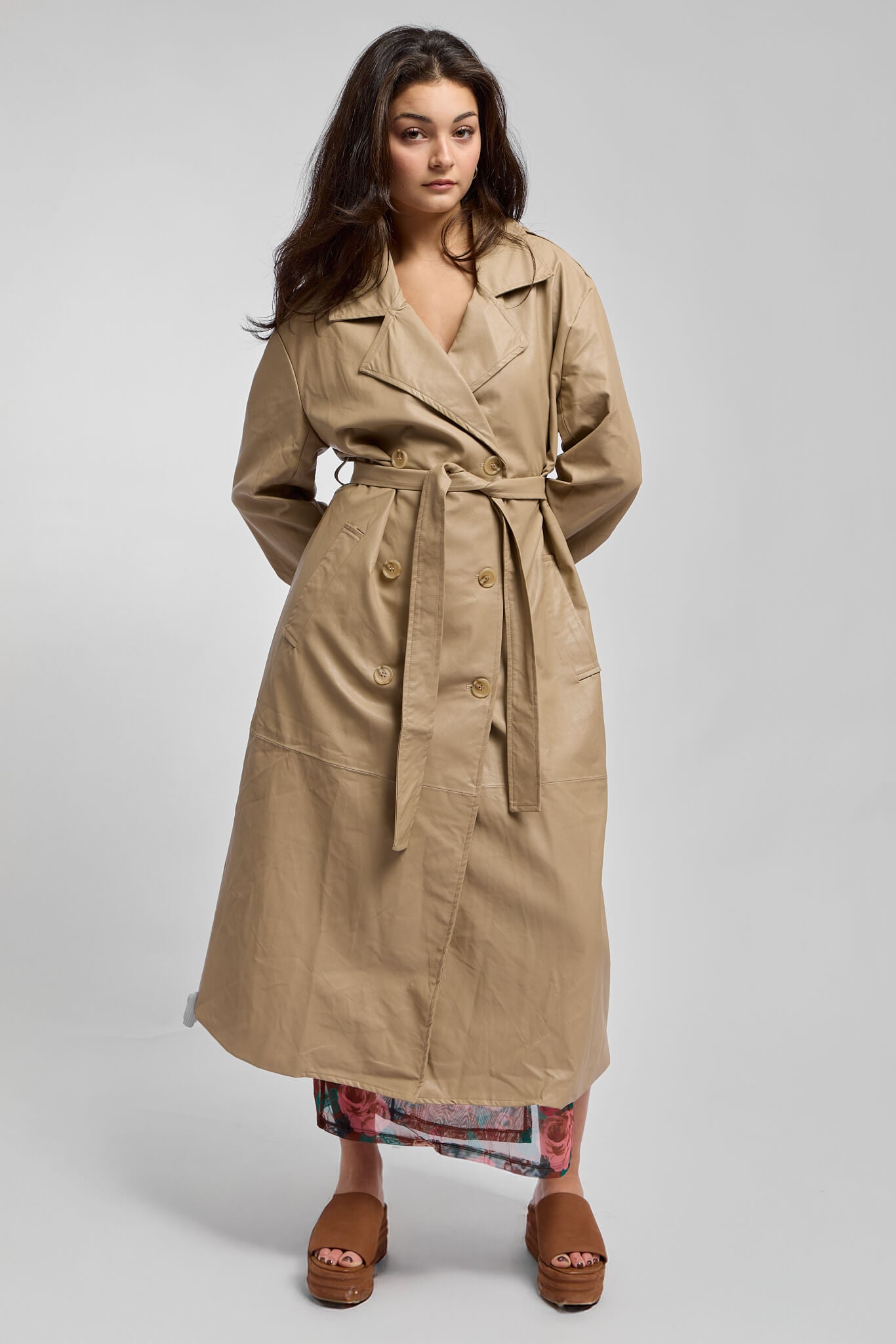 Oversized Vegan Trench Coat - Kariella