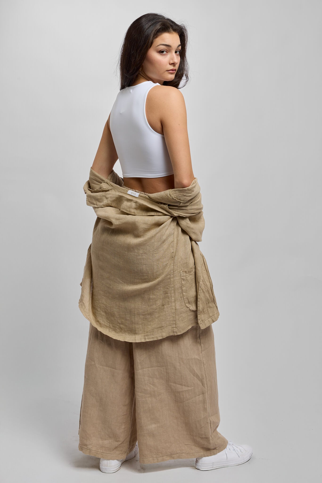 Womens white soft spandex crop top