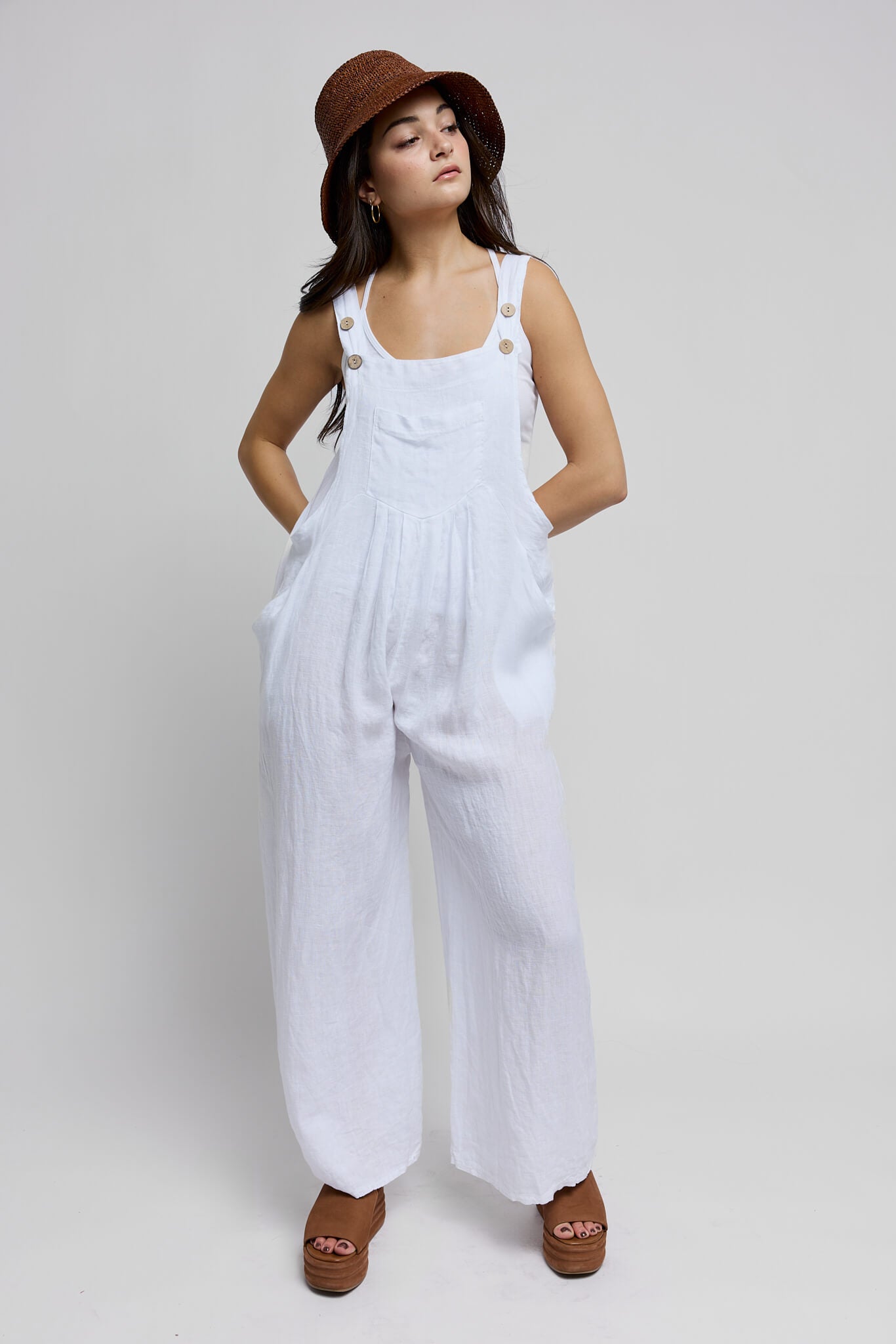 Italian Linen Baggy Overall