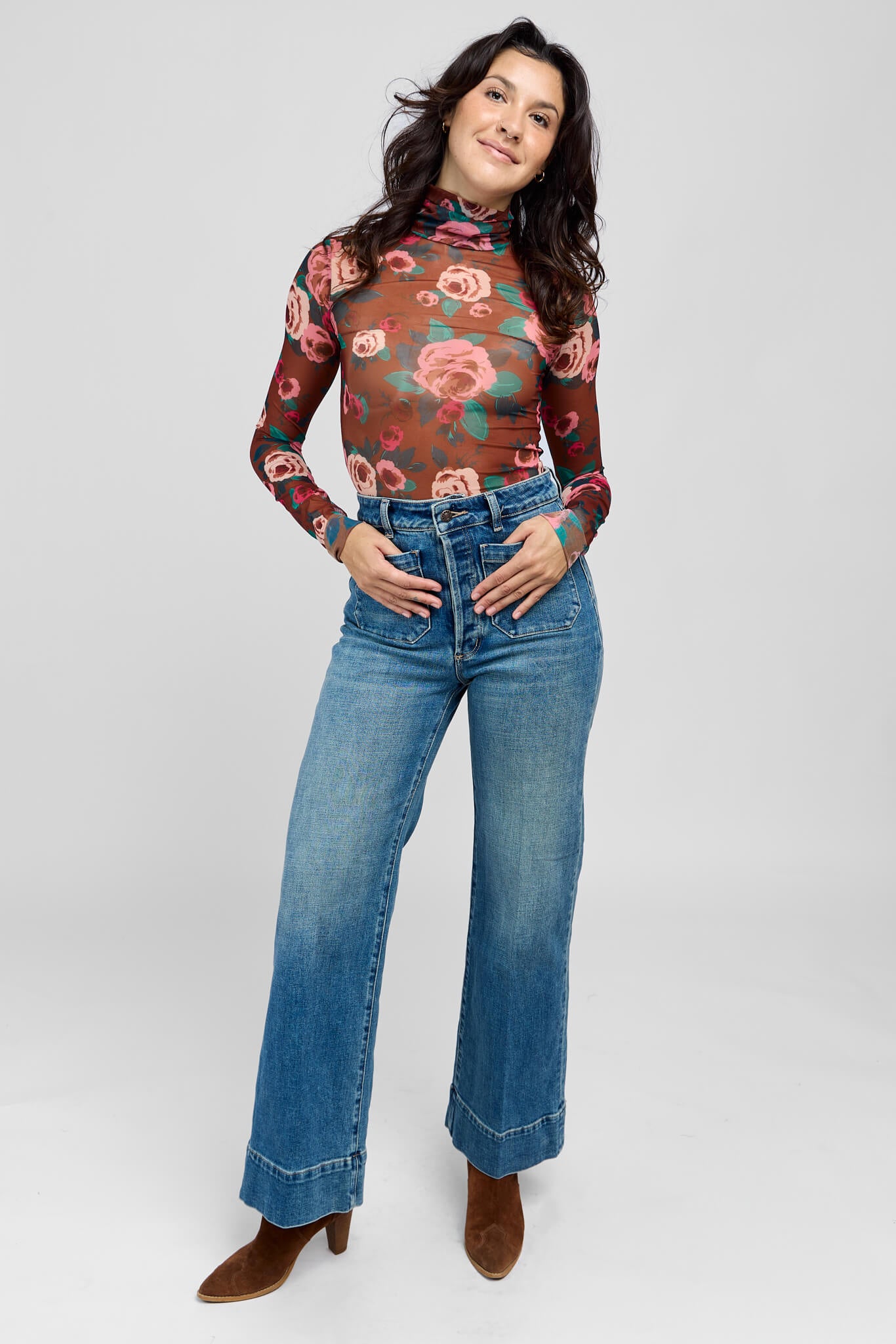Rollas high waist sailor long pants with two front pockets