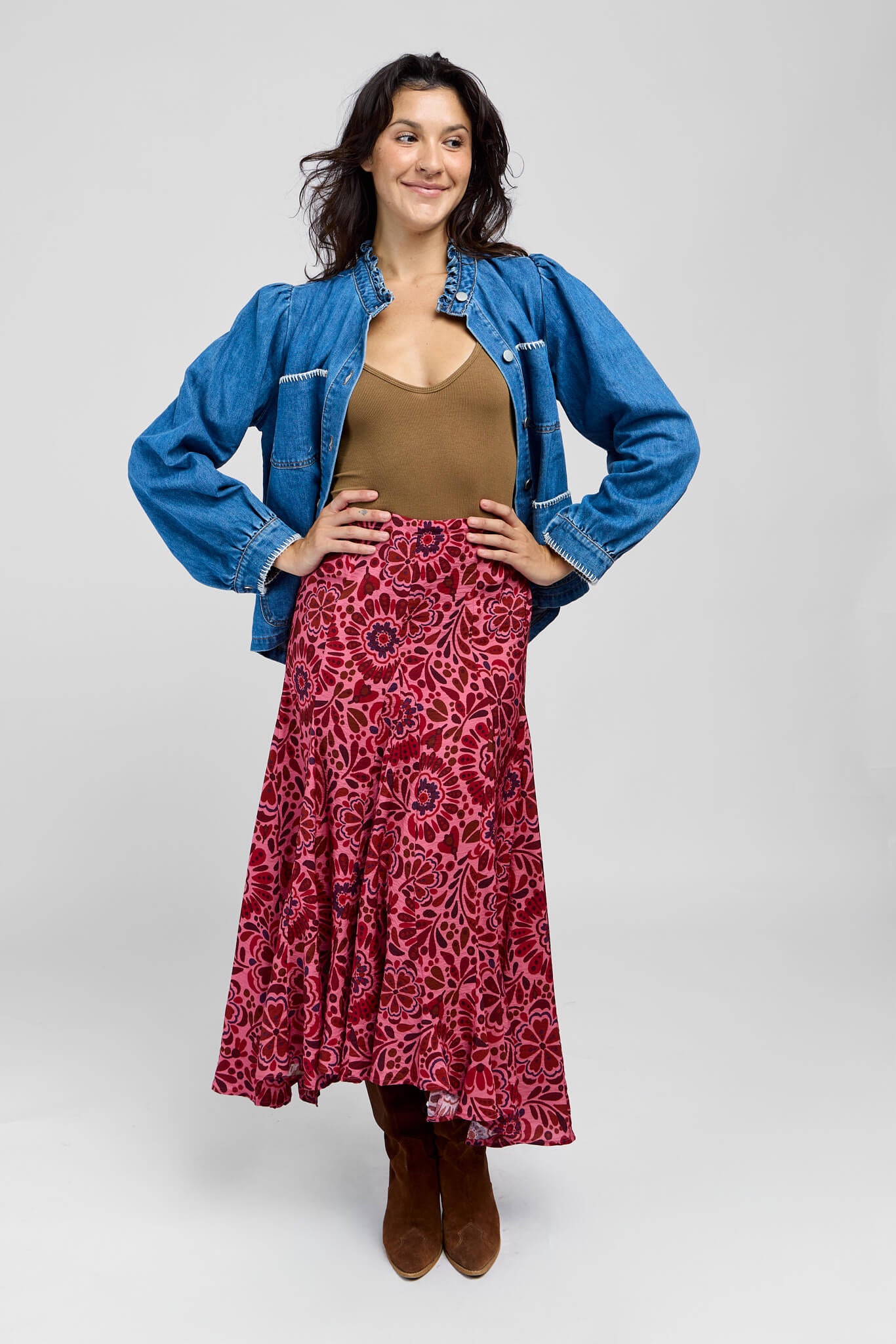 Womens brown v neck tank top 