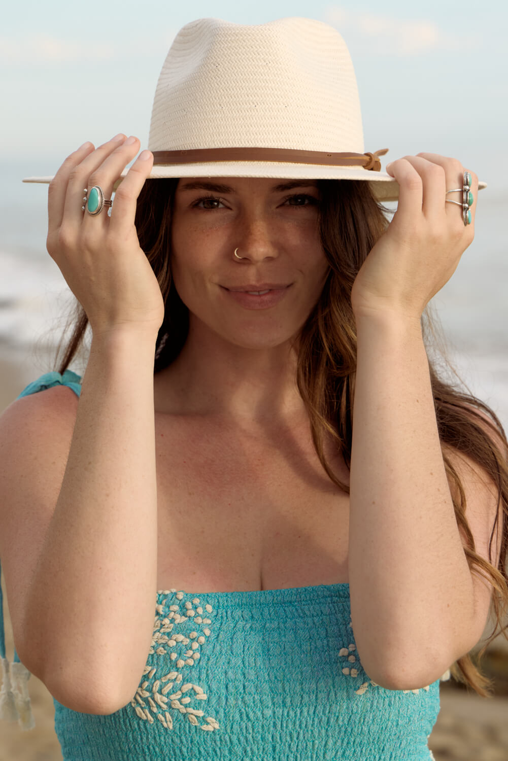 Wyeth cream colored straw hat