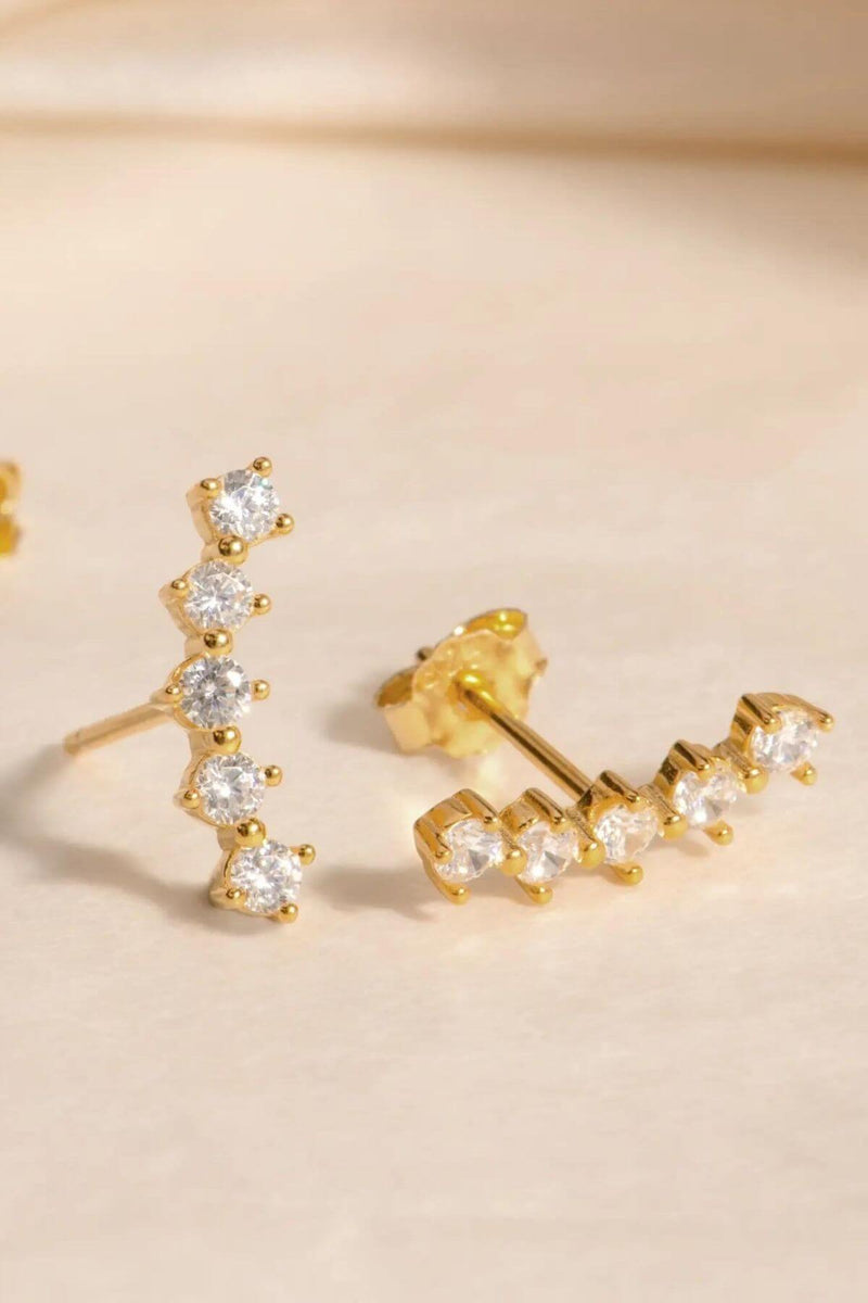 Women's gold diamond climber stud earrings | Kariella