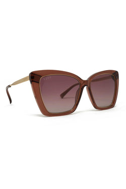 Women's amber brown large sunglasses | Diff Eyewear | Kariella