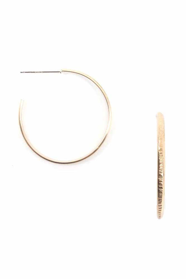 Textured Lines Hoop Earrings - Kariella