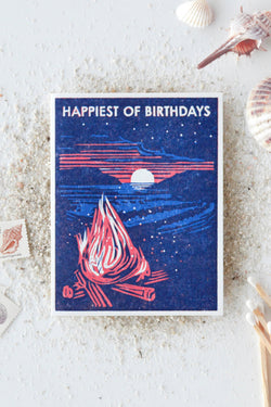 Beach Bonfire Birthday Card