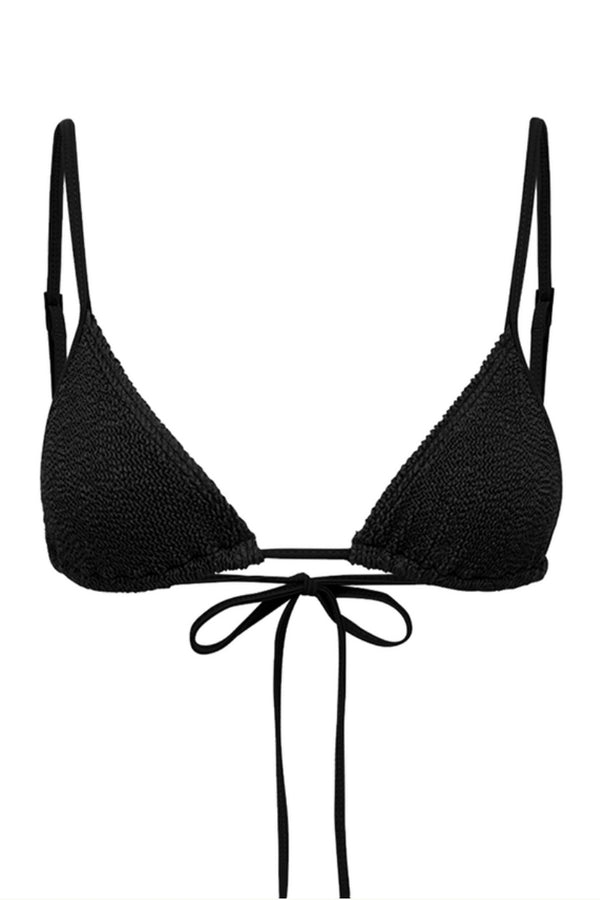 black over the shoulder triangle bikini