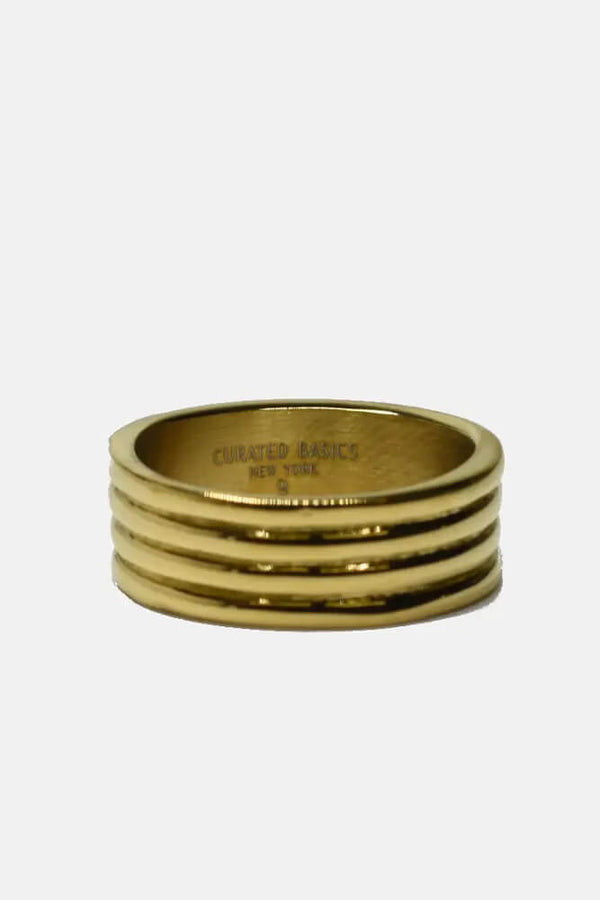 curated basics stacked ring brass mens ring